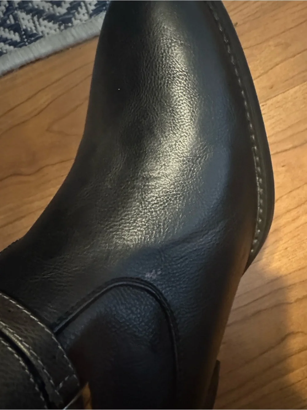 Women’s Black Ankle Boots with Decorative Straps